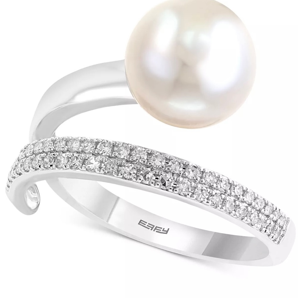 Effy Cultured Freshwater Pearl and diamond ring